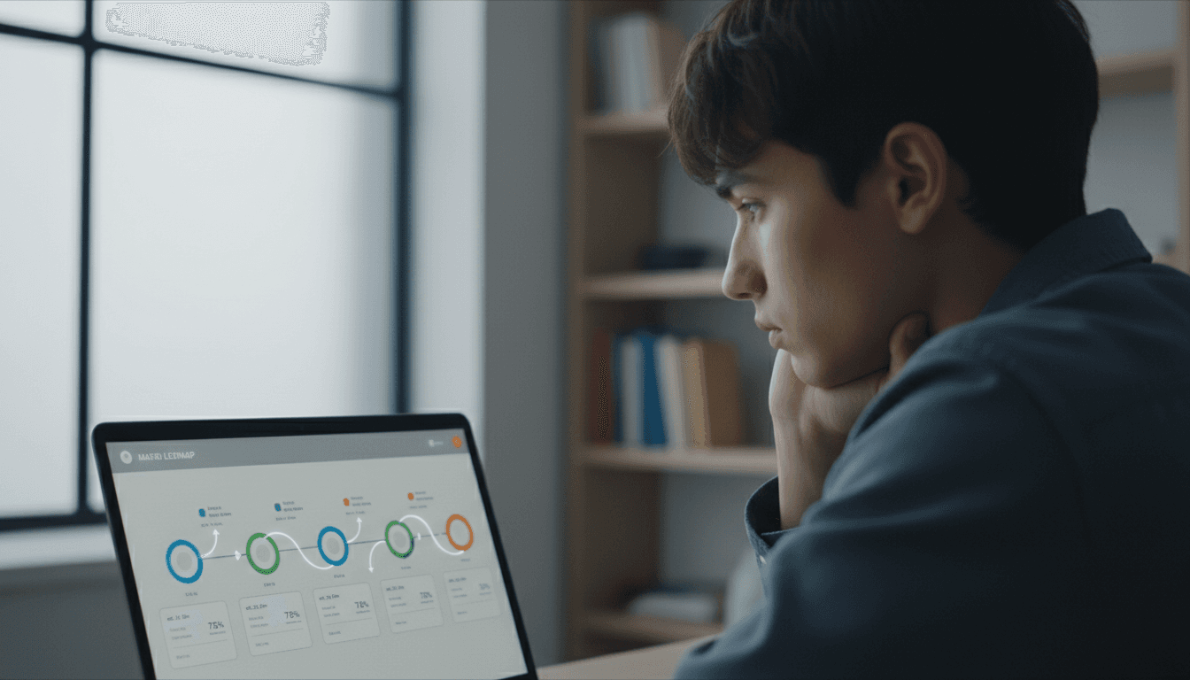 Personalized learning path roadmap on student dashboard